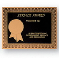 Service Award Screened Plate w/Rosette Detail (6"x8")